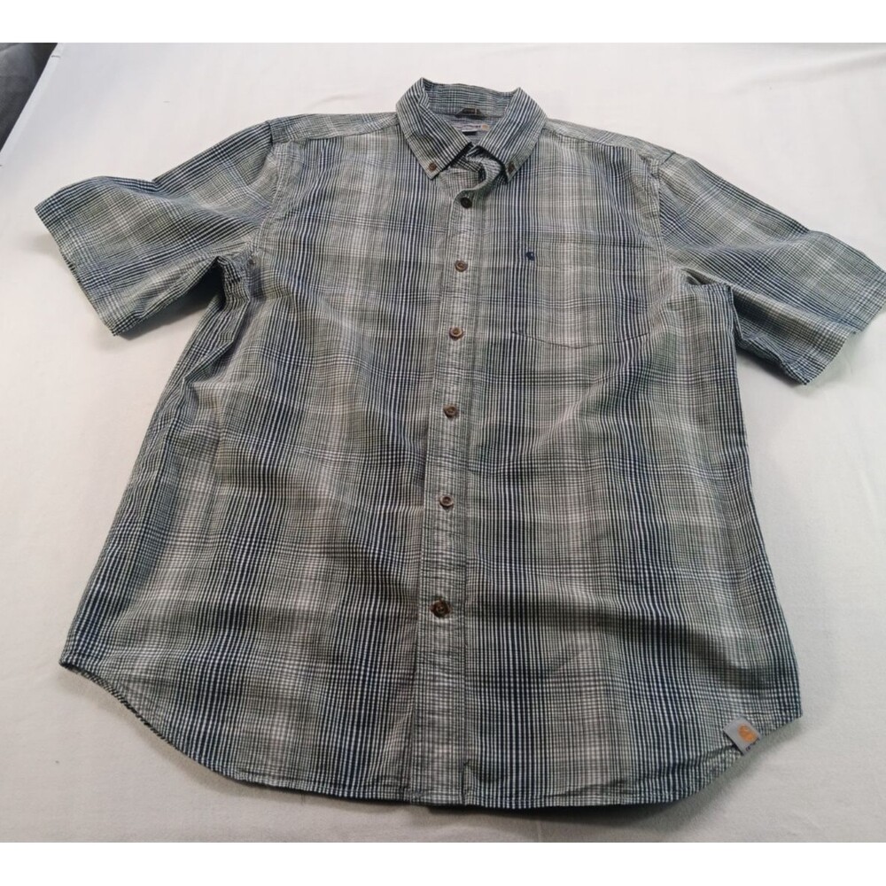 Carhartt Shirt Men's L Short Sleeve Button Front Workwear Casual Shirt Rugged
